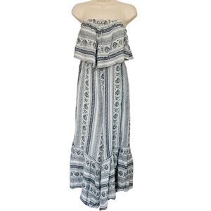 NWT American Eagle Strapless Wide Leg Romper Size Medium Floral Print 23” Inseam